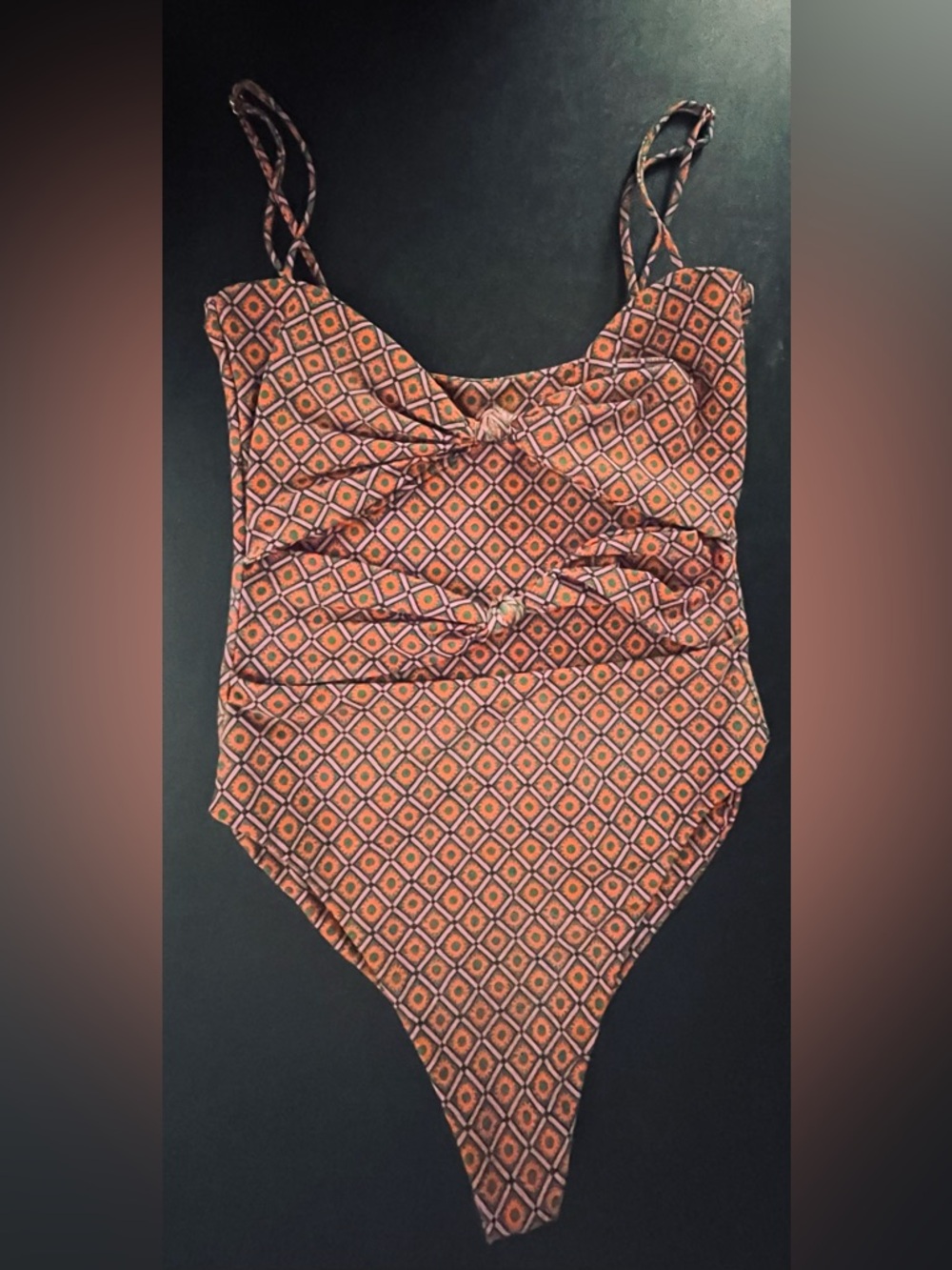 Skatie Lisa patterned one piece swimsuit boho sustainable size small
